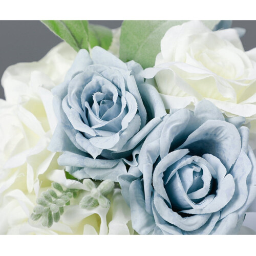 Artificial Rose Bridal Bouquet White Light Peach 2