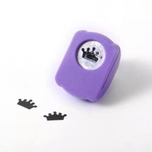 Random Color Mini Plastic Paper Punches Craft Cutter Scrapbooking Pick Patterns-Crown B-15x9mm 1