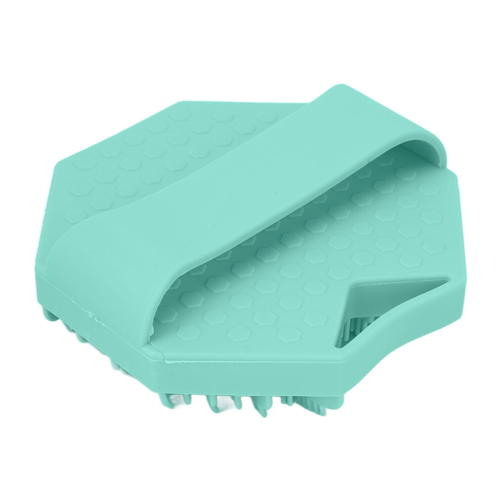 Green Silicone Body Scrubber Exfoliating Bathing Brush Ergonomic Food Grade