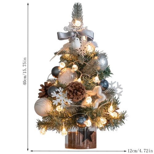 Pre-lit green cypress artificial Christmas tree 16 inch 2