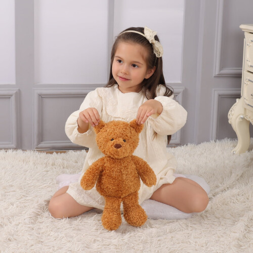 Urso de pelúcia marrom pêssego para crianças, 20 cm (7,9 polegadas) 1