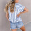 Magliette per bambini in cotone e lino, a righe verticali e con colletto classico 3