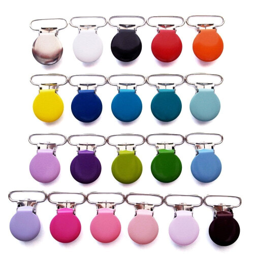 Enamel Metal Pacifier Clip Round 21 pcs 1