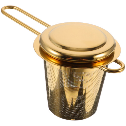 1 stk. rustfri teinfuser i gyldent rustfrit stål med håndtagsdesign 2