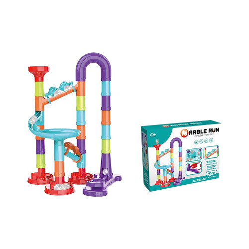 Marble Run Set Glass Marbles STEM Educational Toy for Ages 1