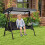 Swing Canopy Replacement Top 3-Seat 210D Waterproof Dark 2