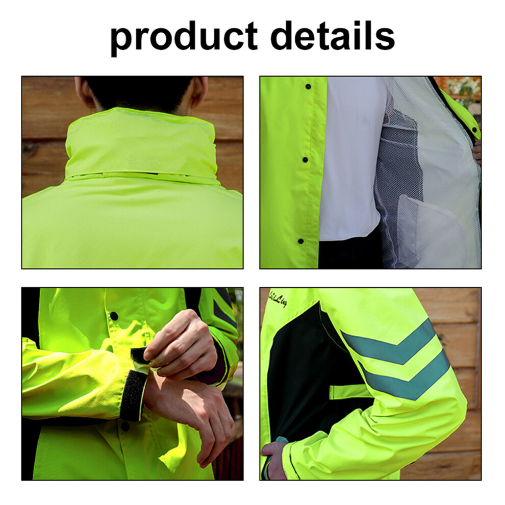 Cycle Raincoat & Pants Set 2XL Reflective Green 6911393713610