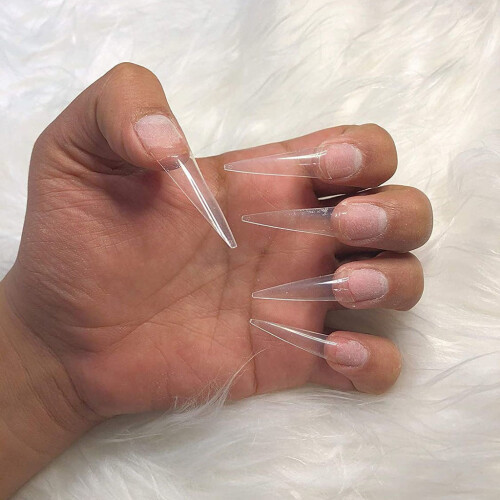 Clear Stiletto Nail Tips Acrylic 500PCS 1