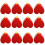 Heart LED Tea Lights Flameless with Timer 12 pcs Red 3