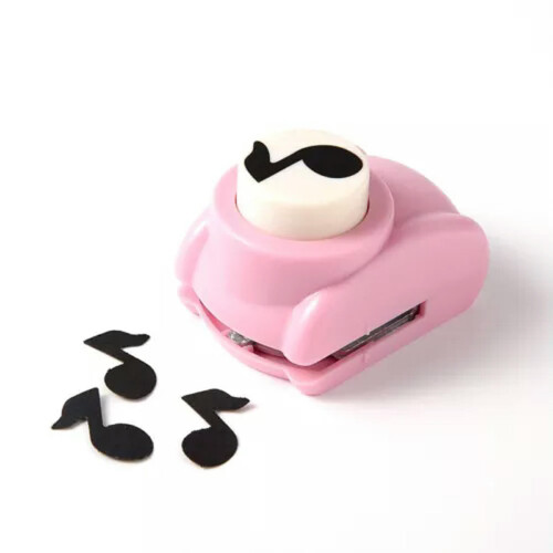 Random Color Mini Plastic Paper Punches Craft Cutter Scrapbooking Pick Patterns-Musical Note-8x8mm 1