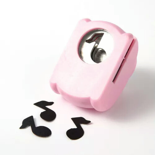 Random Color Mini Plastic Paper Punches Craft Cutter Scrapbooking Pick Patterns-Musical Note-8x8mm 2