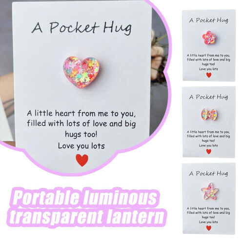 Heart Pocket Hug Token Gift with Greeting Card 2