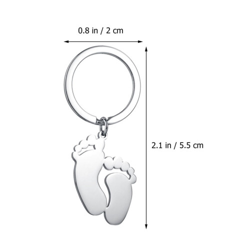 Baby Footprint Keychain Silver 4 pcs 5.5x2 cm 1