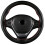 Hand-sewn leather steering wheel wrap 38cm coffee embossed 2