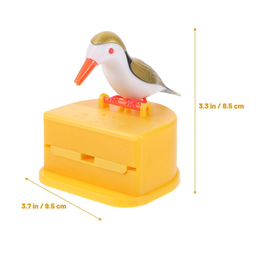 1Set Cartoon Bird Shape Plastic Toothpick Holder Press-Type Toothpick Dispenser for Kitchen Use 1