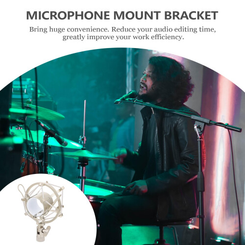 HEMOTON Shock Mount Microphone Universal Stand Bracket Desktop White 1