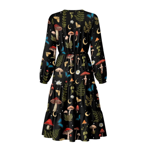 Damen-Midikleid mit elastischem Bund und Taschen 2