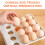 32-Grid PET Pull-Out Egg Drawer for Fridge, Food-Grade Clear Stackable Egg Holder with Handle 5