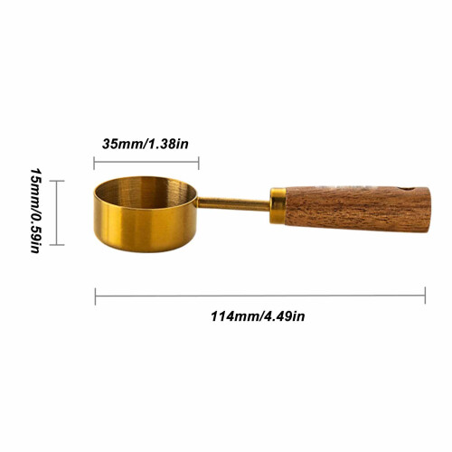 14 ML Kitchen Measuring Spoons with Solid Wood Handles Precise Textured Cups 1