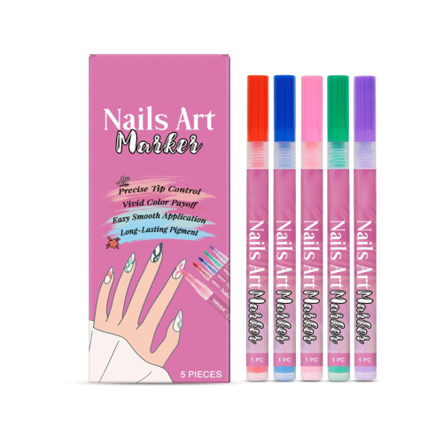Nagelkonstpennset 5 färger 20 ml 1