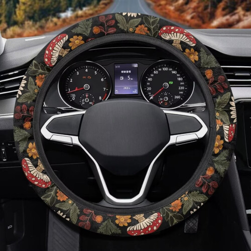 Fluffy Mushroom Steering Wheel Cover 15 inch 1