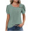 Women's Cropped Top Short Sleeve Irregular Neckline Button 2