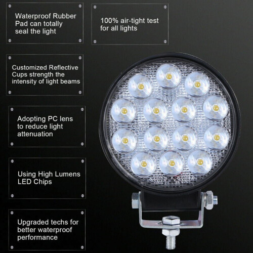 Lâmpada de trabalho LED, 24W, 2 peças 1