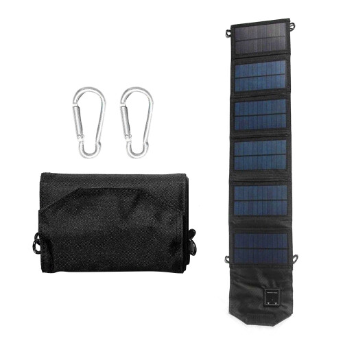 12W Portable Foldable Solar Panel Charger with Dual USB Waterproof for Camping 2