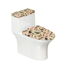 Festliches Motiv-Set: WC-Staubschutzbezug-Set, 2-teiliges WC-Bezug-Set mit elastischem Rand für Badezimmerausstattung