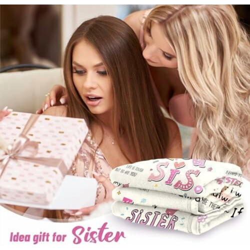 Δώρα για Αδερφές – Κουβέρτα Love You Sisters (50x60in), Συμβατή με Γενέθλια, Γιορτή της 2