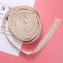 Fashion Lace Ribbon for DIY Use Cotton Material Beige Color Decorative Trim for Clothes and Wrapping 1.2m Length