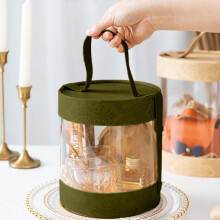 Transparente Vintage-Bonbondose – Multifunktionale Aufbewahrung für Süßigkeiten, Geschenke und Schmuck, florales Design, Rot/Orange/Gelb/Grün
