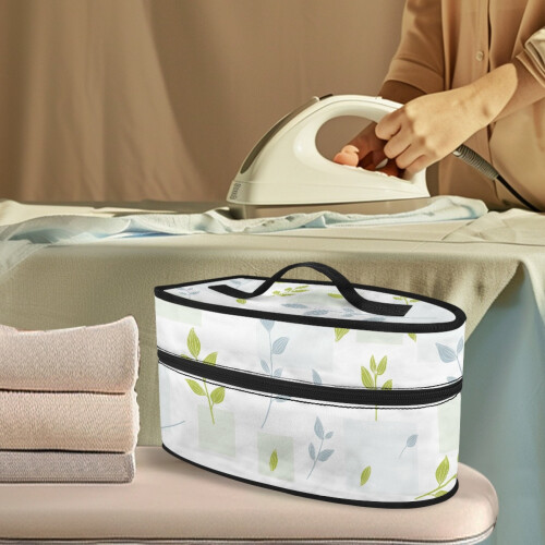Green Leaf Pattern Steam Iron Storage Holder Lightweight Portable Steam Iron Case, Case Only 1