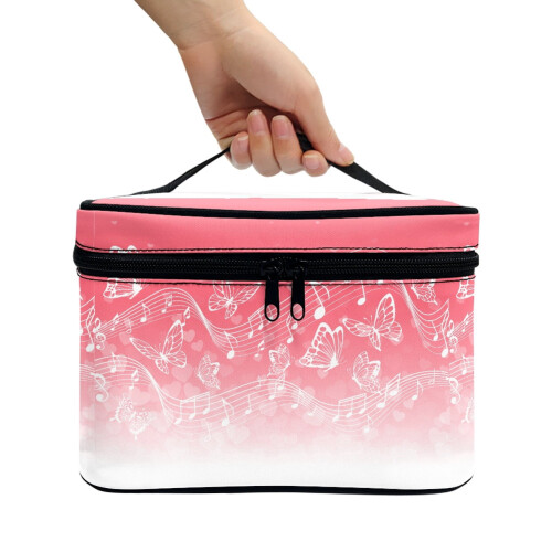 Butterfly Notes Cosmetic Bag Polyester Large Capacity 2