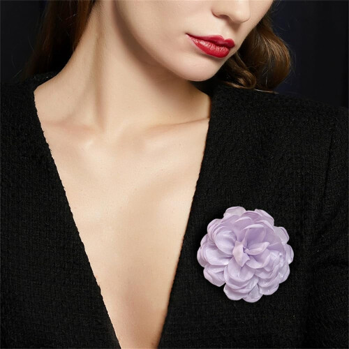 Καρφίτσα καρφίτσας Camellia από ύφασμα 9cm για γυναίκες και άνδρες – Κομψή καρφίτσα 1