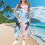 Women's Sleeveless Jumpsuit with Adjustable Straps Palm 2