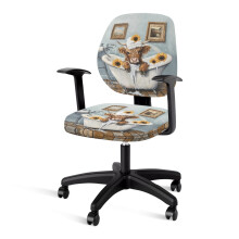 Bürostuhlbezug „Highland Cow Sunflower“ (2 Stück), hautfreundlich, hohe Rückenlehne, strapazierfähig, kompatibel mit Gaming-/Computerstühlen