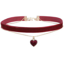 Herzanhänger-Choker, zweireihige Halskette, verstellbare Schlüsselbeinkette, schlichte kurze Kette, Schmuckdeko