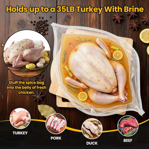 Turkey Brine Bag Extra Large 2622 Inch 2-Pack 25lb Double 2