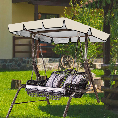 Beige outdoor swing canopy replacement top 1 piece 2