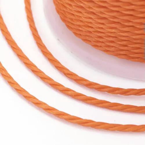 11m/roll Round Waxed Polyester Twisted Cord Craft Braided Bracelets String 1mm-Orange 1