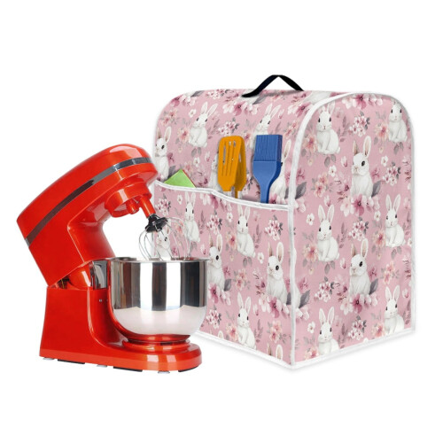Rabbit Flower Pink Kitchen Stand Dust Cover 6-8 Qt 1