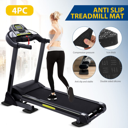 4Pcs Exercise Equipment Mat for Treadmill with Antislip Stability 2