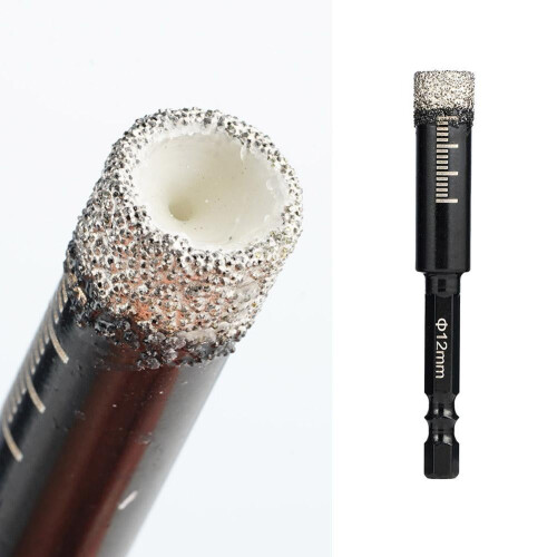 6 - 12mm Hexagonal Shank Diamond Dry Ceramic Tile Drill Bit for Granite, Marble, Masonry, and More 2