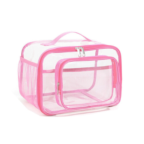 Borsa porta pranzo trasparente, resistente e con tracolla, ideale per lavoro, scuola, stadio e congelatore.