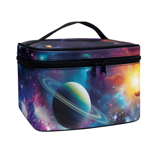 Polyester make-up tasje met ruimteplaneet design (1 stuk) 1