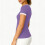 Top da donna a maniche corte con scollo a V e blocchi di colore 3