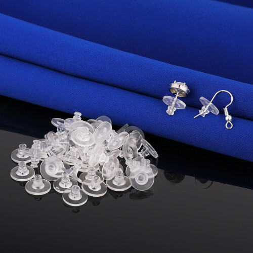 Rubber Earring Backs Clear 200pcs 1