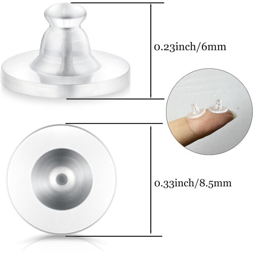 Rubber Earring Backs Clear 200pcs 2