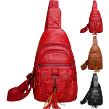 Sac bandoulière en cuir imperméable pour femme, sac de poitrine, sac à dos tendance pour voyage et randonnée